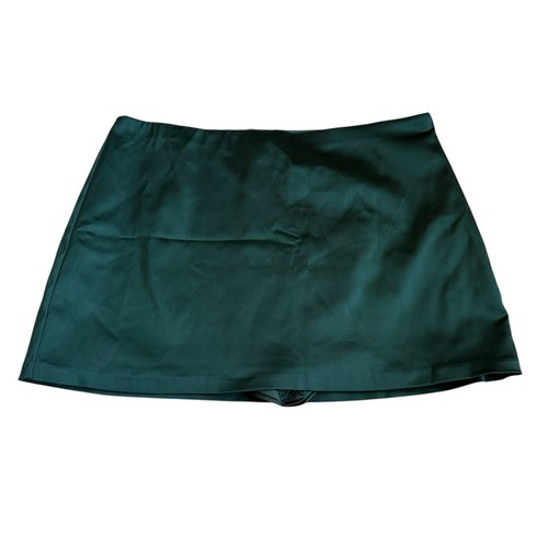 ABERCROMBIE & FITCH Green Satin Scarlett Mini Skort Women's Size XL NWT Glam