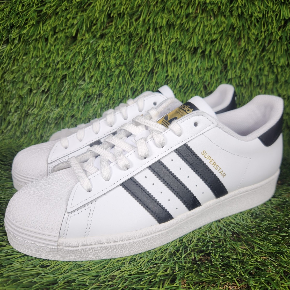 White Stripes Mens Shell Toe Black White Adidas Superstar Mens