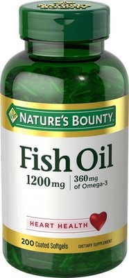 Nature's Bounty Fish Oil, Supports Heart Health, 1200 Mg, 360mg Omega-3, 200