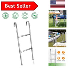 Sturdy 2-Step Trampoline Safety Ladder with Extra-Wide Footsteps - 264 lbs Load