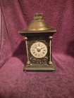 VINTAGE MANTLE CLOCK LOOK LIKE CIGARETTE DISPENSER WITH LIGHTER LID — photo 1