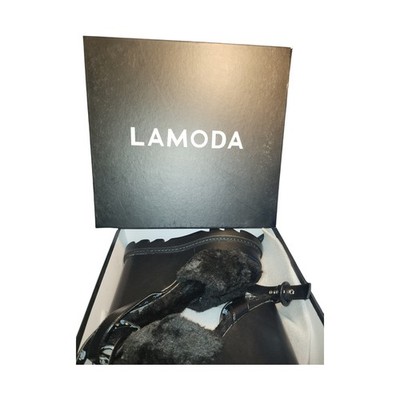 Lamoda Black PLATFORM SANDALS Size 6  COMFORT, Doll's Kill, Skull Straps