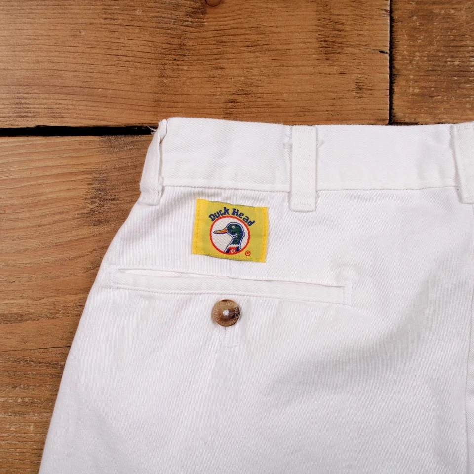 Pantalones Carpintero Cabeza de Pato Vintage Pantalones 30x32 Años 90 Unisex Rectos Blanco Foto 4 de 4