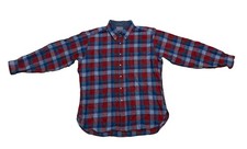 Vintage Pendleton 100% Wool Flannel Shirt Mens XL Button Down Red Blue USA Made
