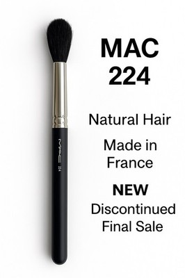 MAC 224 TAPERED BLENDING BRUSH New Goat Hair RARE Discontinued - Final Sale