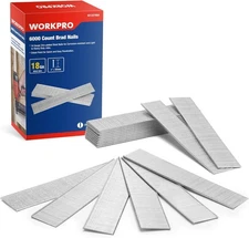 WORKPRO 1'' 18 Gauge Brad Nails 6000 Count Finishing Nails for Light Woodworking