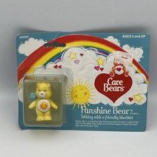 1982 Kenner Care Bears Mini Funshine Bear Talking With A Friendly Bluebird New