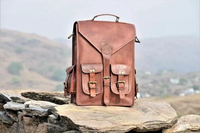 Leather Technology Bag  Laptop Genuine Vintage Rucksack Messenger New Travel