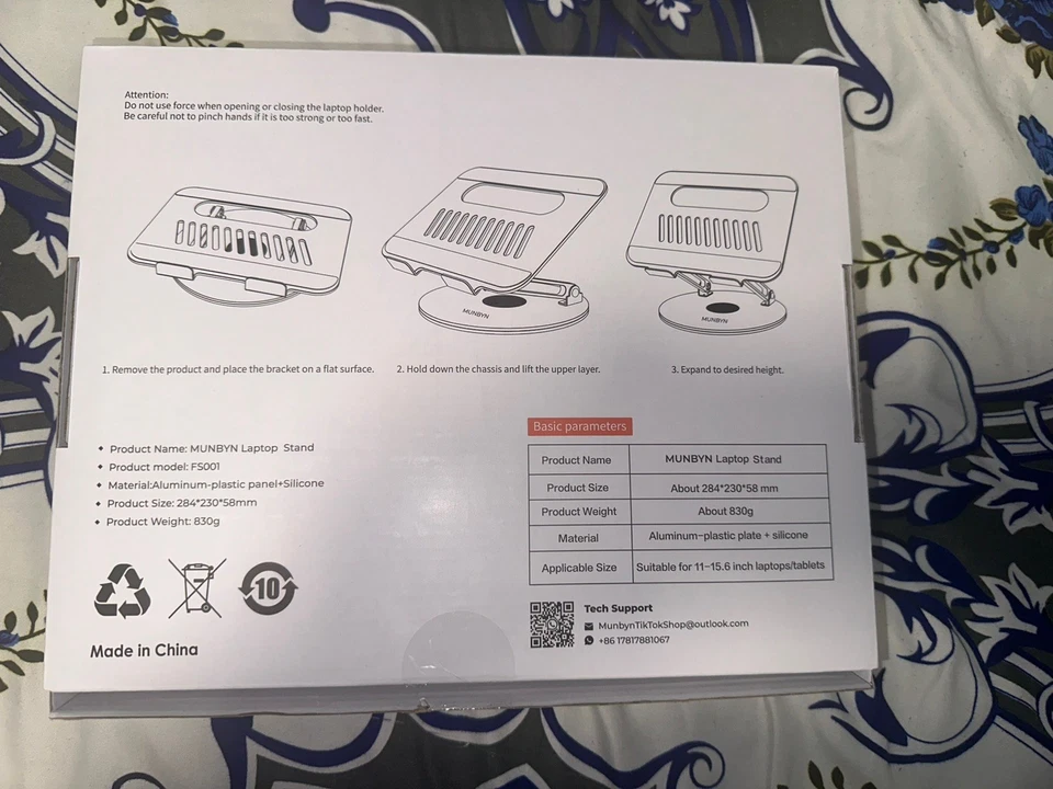 360 Degree Rotation Versatile Aluminum Tablet Stand -Adjustable Angle 11-15.6” - Image 2 of 2
