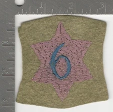 WW 1 AEF 6th Infantry Division French Made Wool Patch Inv# K0725