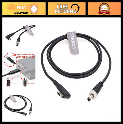 12V PD Type-C USB C to Locking DC Power Cable for Atomos Shinobi 7 Shogun Monito