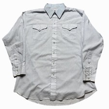 Vintage Made In USA Panhandle Slim Striped Pearl Snap Western Wear Dress Shirt