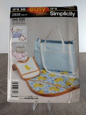 Simplicity It's So Easy 2838 Sewing Pattern Baby Diaper Bag Bib Blanket ONE SIZE