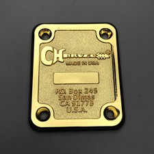 Charvel Guitar Neck Plate No serial number screws included Gold