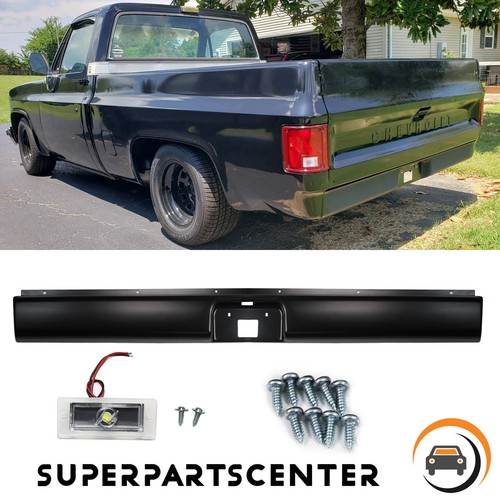 Rear Steel Roll Pan w/License Plate Light For 19731987 Chevy GMC C10