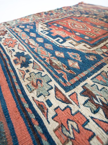 AN EXCEPTIONAL ANTIQUE SUMAK ARMENIAN CAUCASIAN SHAHSAVAN KHORJIN SADDLE BAG RUG - 第 9/12 張圖片