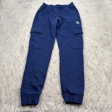 Adidas Men's S Navy Blue Trefoil Essentials Cargo Sweatpants Pants