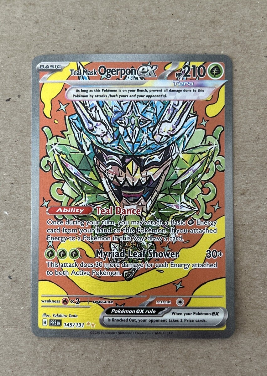 2025 Pokemon Prismatic Evolutions Teal Mask Ogerpon Ex Holo Card