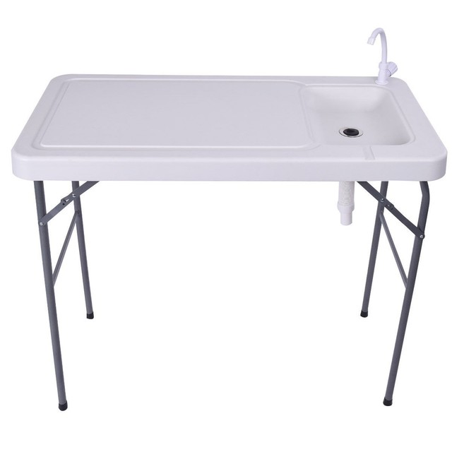 Folding Portable Fish Table Hunting Cutting Board Cleaning Sink