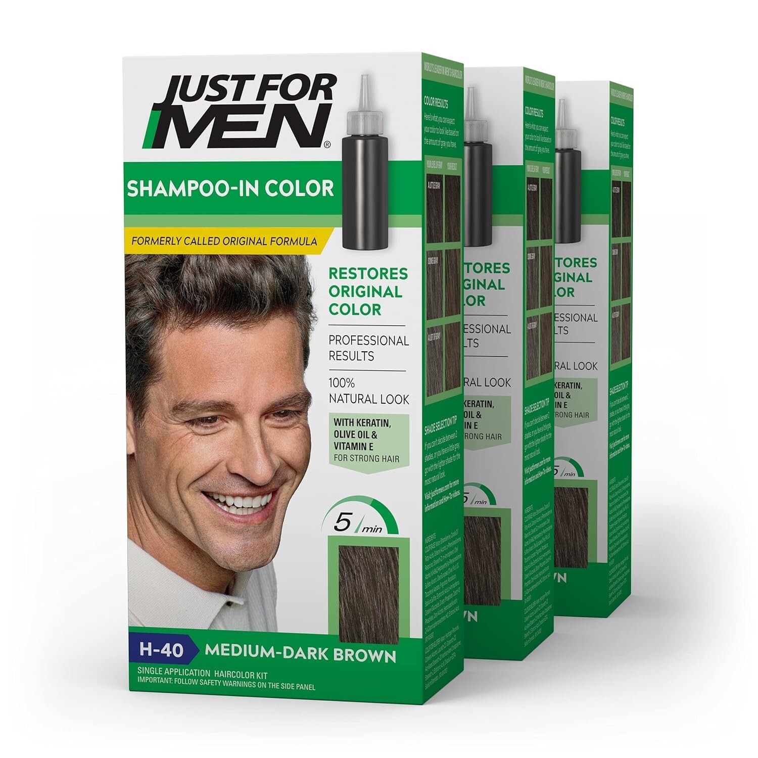 Just For Men Shampoo-In Color Gray Hair Coloring Mens Hair Color, Choose Color