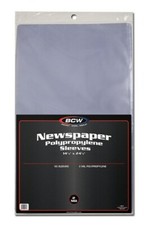 Pack of 50 BCW 14 x 24 Newspaper Acid Free 2-Mil Clear Poly Sleeves 14x24