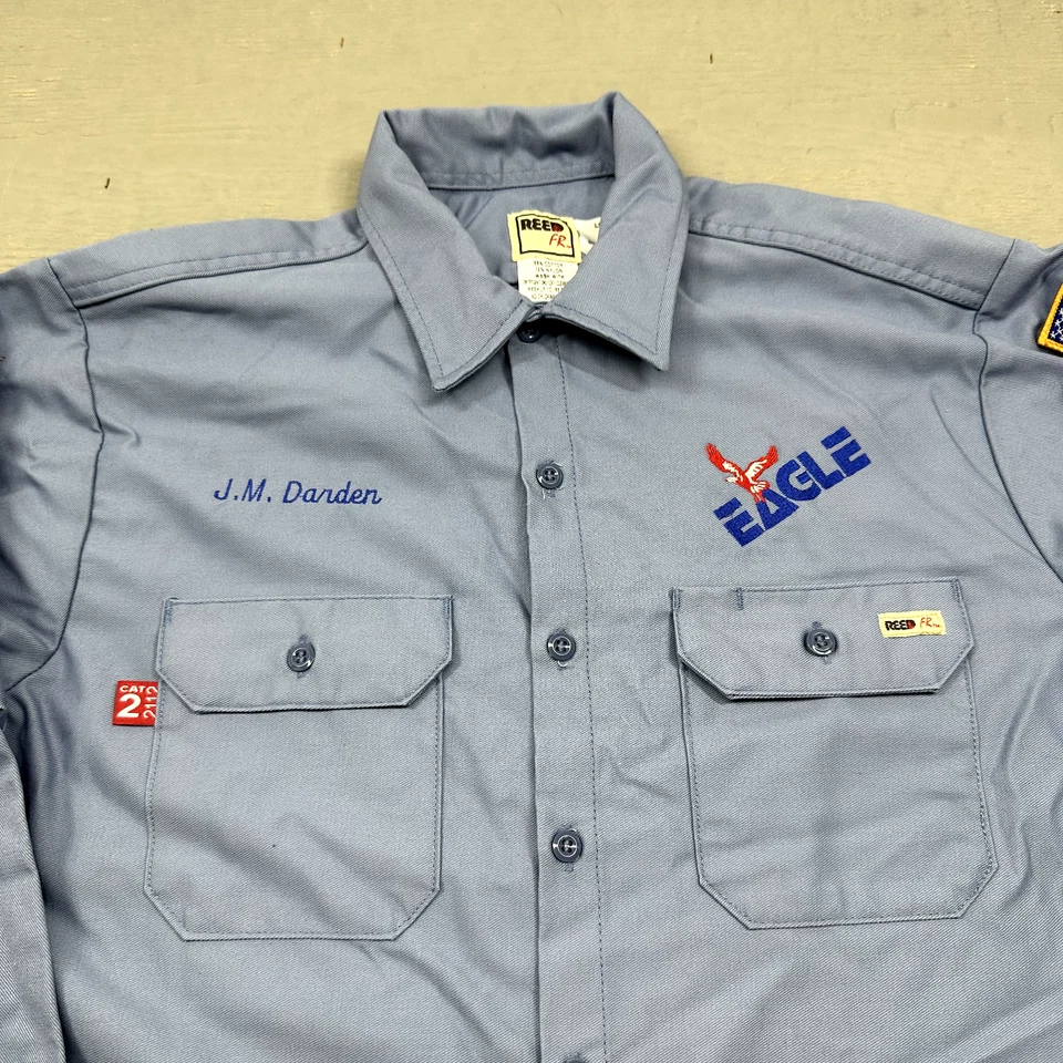 Camisa Reed FR Para Hombres Grande Águila Gasolinera Uniforme EE. UU. Parche Resistente al Llama Foto 2 de 4