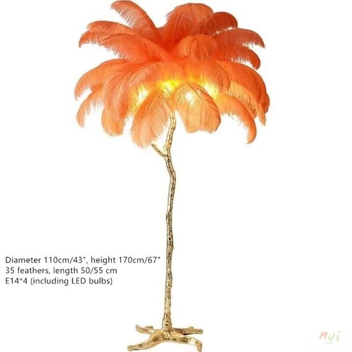 Ostrich feather Floor lamp Standard Lamp For Living Room Bedroom Lighting - Picture 11 of 12