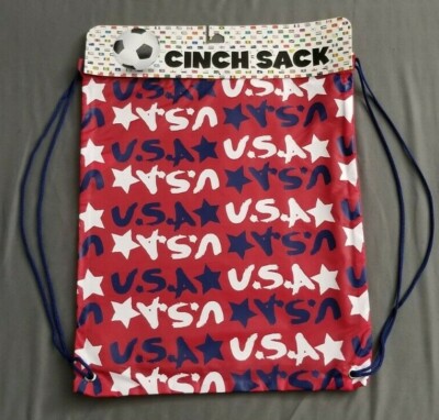 cinch sacks mini backpacks mygreen Drawstring Backpack for Kids - Dinosaur Rocket Bags for Boys Gym Sports Beach Swim Travel Bag With Two Water Bottle Holder Dark Blue 10W x 10H). Red USA Patriotic Cinch Sack