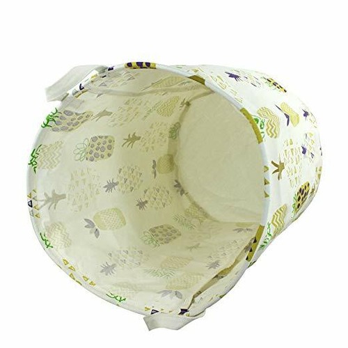 19 x 16.5 Inches Extra Large Canvas Fabric Folding Pineapple Toy Storage Basket - Picture 4 of 15
