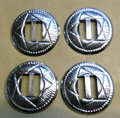 SET á  4  x  Conchos Conchas Biker  Western Indianer Nieten 39 mm si mit XL Slot