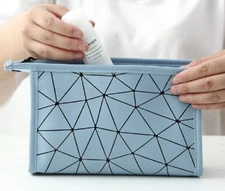 PU Leather Makeup Bag – Zipper Pouch Organizer Toiletry Cosmetic Holder