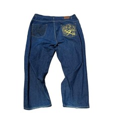 VTG Cyber Y2K Rocawear Wide-Leg  Baggy Jeans Mens 48x34 Skate RARE Jnco Style
