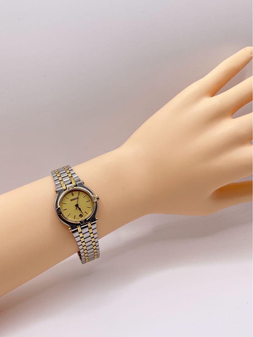 GUCCI 9000L WATCH Woman Gold SILVER DATE VINTAGE Working GUCCI 9000L WATCH Woman Gold SILVER DATE VINTAGE Working