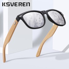 Men Women Bamboo Wood Square Sunglasses Wooden Temple Retro Outdoor Glasses Hot