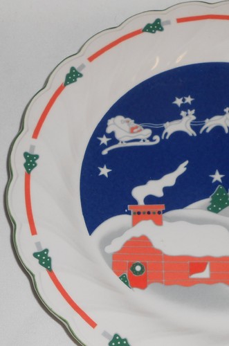 Set (4) Sango CRISTMAS EVE PATTERN Dinner Plates - Picture 5 of 8