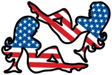 Patriotic Mud Flap Girl Vinyl Stickers