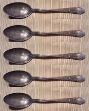 Set of 5 Antique Holmes  Edwards XIV Silverplate Infant Baby Spoons