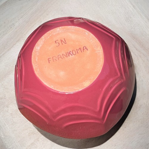 Grand bol de portion vintage Frankoma Pottery 5N mauve marron 11 x 6 pouces festonné - Photo 6/9
