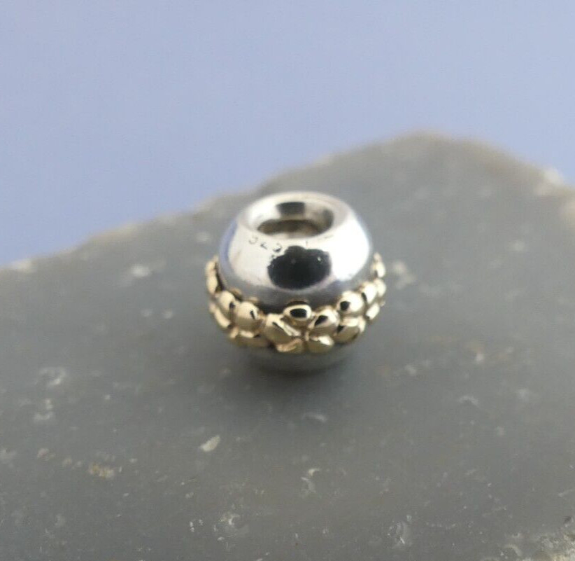 Pandora Charm - Saturn Blume - ALE - 925er Silber - Sterling - Gold - bicolor