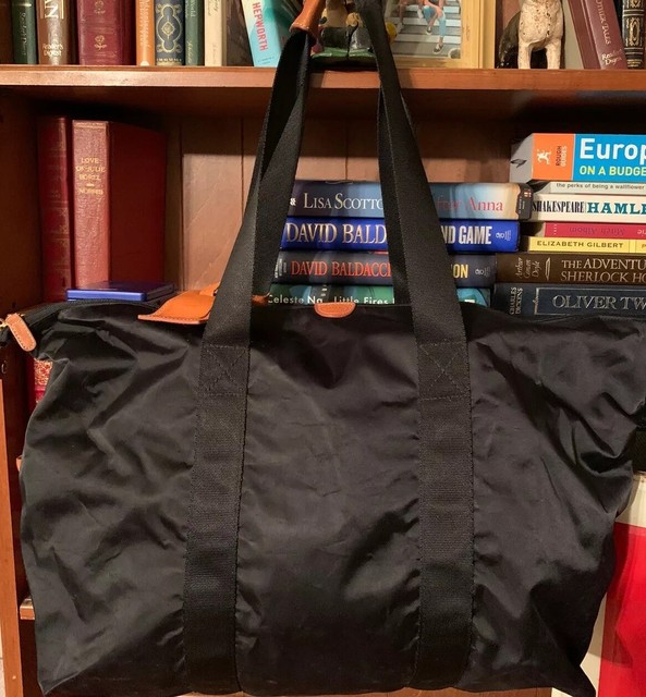 Brics Light Black Nylon Leather Travel Duffle Bag eBay