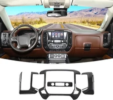 Carbon Fiber Print Console Dash Panel Cover Fits 14-19 Silverado 1500 2500 3500