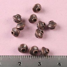 100pcs 5.1x4.3mm copper tone oval spacer beads h1797