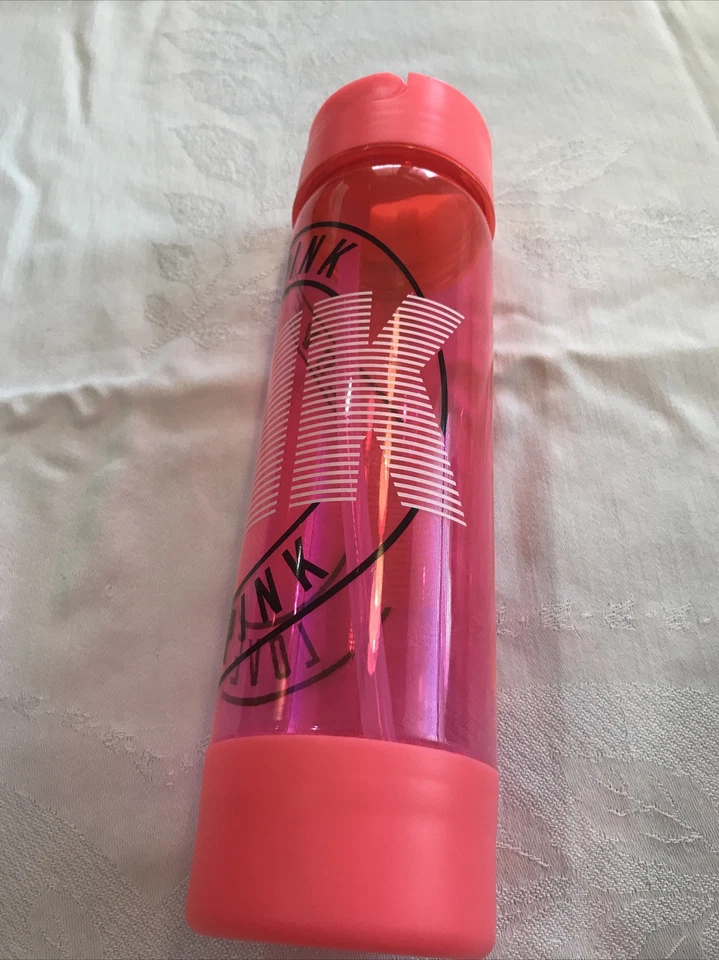 Victorias Secret LOVE PINK Campus Collegiate Water Bottle Straw Neon Gym Tumbler - Image 4 of 4