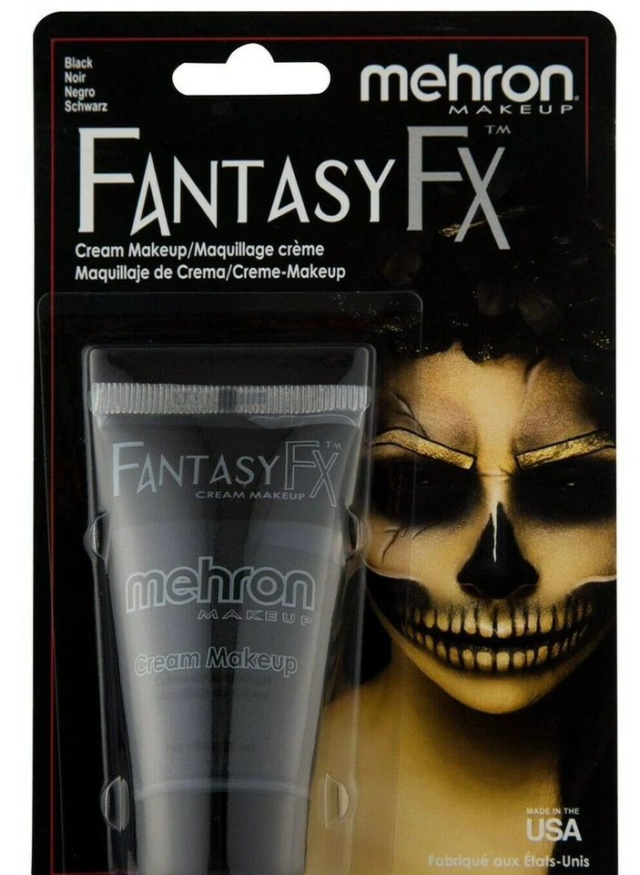 Mehron Maquillaje Fantasía F/X Pintura Facial/Cuerpo a Base de Agua Negro/Blanco-Juego de Tubos FFX Foto 2 de 4