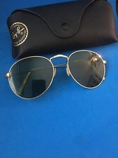 Vintage Green Gold Aviator Sunglasses W Case