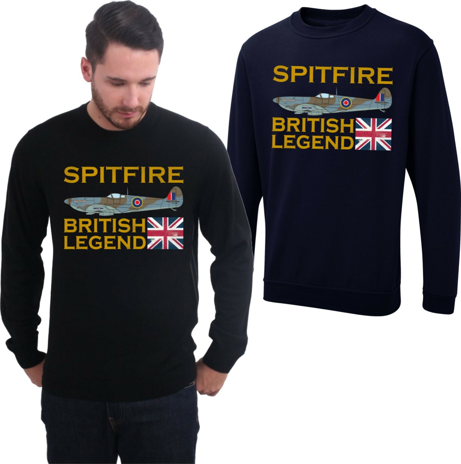 Supermarine Spitfire British Legend Jumper Fighter Aircraft Royal Air Force Top