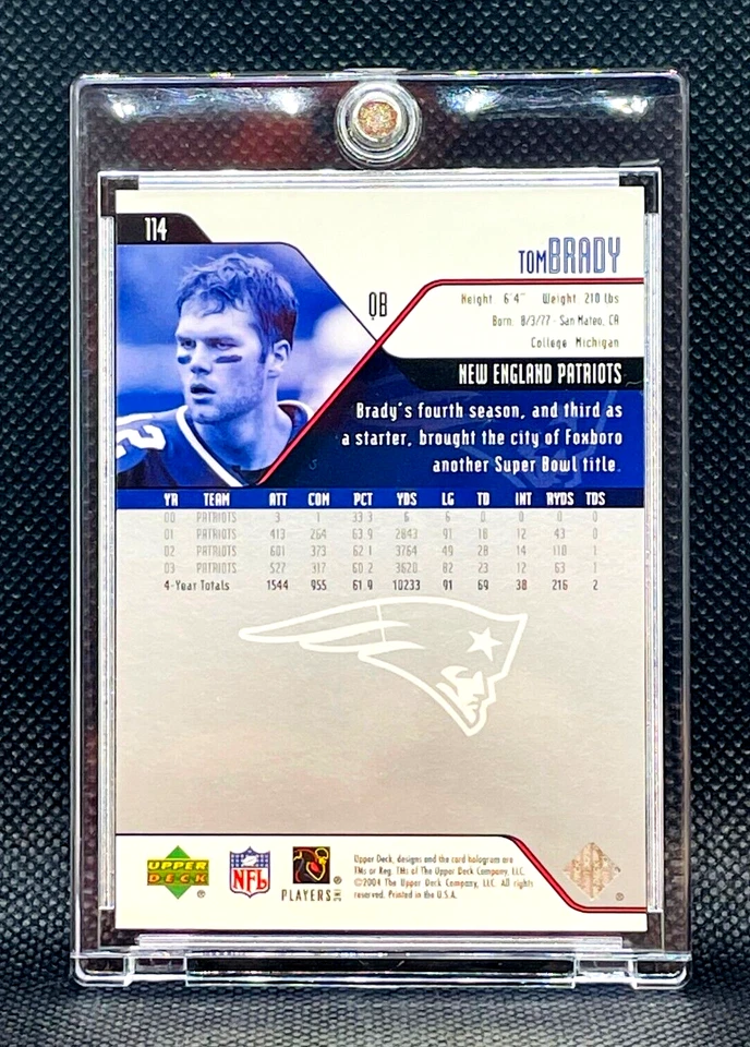 Tom Brady - 2004 Upper Deck SP - Super Bowl MVP - COMO NUEVO - ¡TARJETA DE LOS PRIMEROS PATRIOTAS! Foto 2 de 4