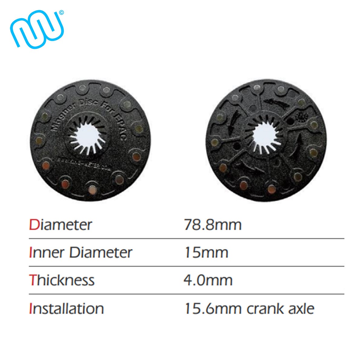 PAS D05 Magnetscheibe Für KM-DH Pedalsensor – 12 Magnete, Für 4-Kant Innenlager, E-Bike