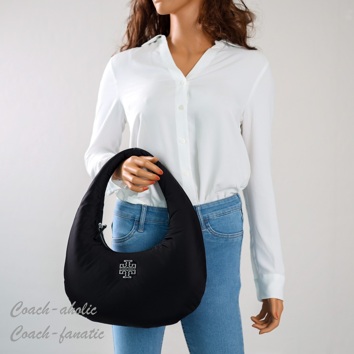 セール☆Tory Burch!Britten Nylon Puffy Shoulder Bag NWT Tory Burch Britten Nylon Puffy Shoulder Bag in Black | eBay