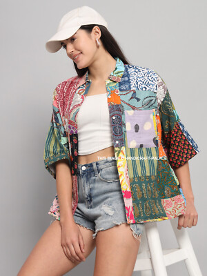 トップス Embroidery Patchwork Shirts Happy Hippie Razor Cut Patchwork Top with Embroidery | Tunic